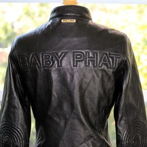 Baby Phat Premium Moto/Logo Leather Jacket